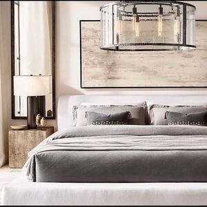 Restoration Hardware RH linen king stone washed flat sheet